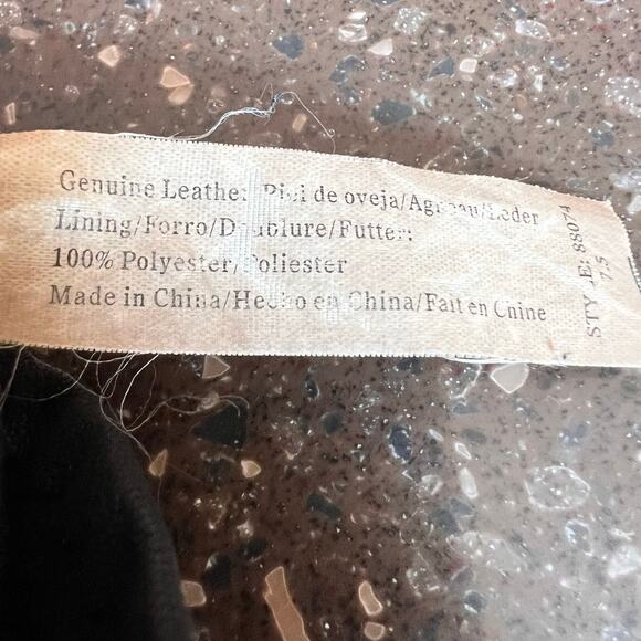 Genuine Leather Driving Gloves Black Womens Size 7.5 - Picture 3 of 3